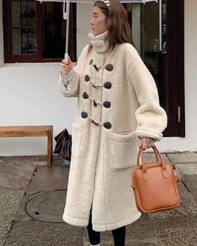 Thick fluffy coat winter overcoat for women
