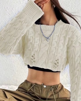 Autumn and winter twist pattern American style tops for women