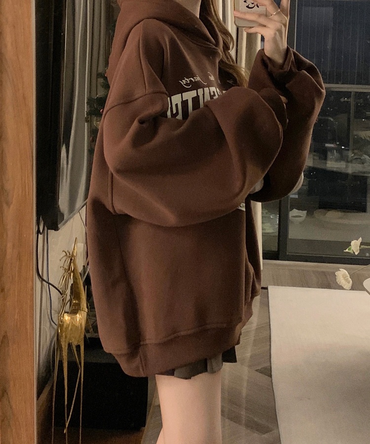 Hooded printing fat long sleeve large yard hoodie