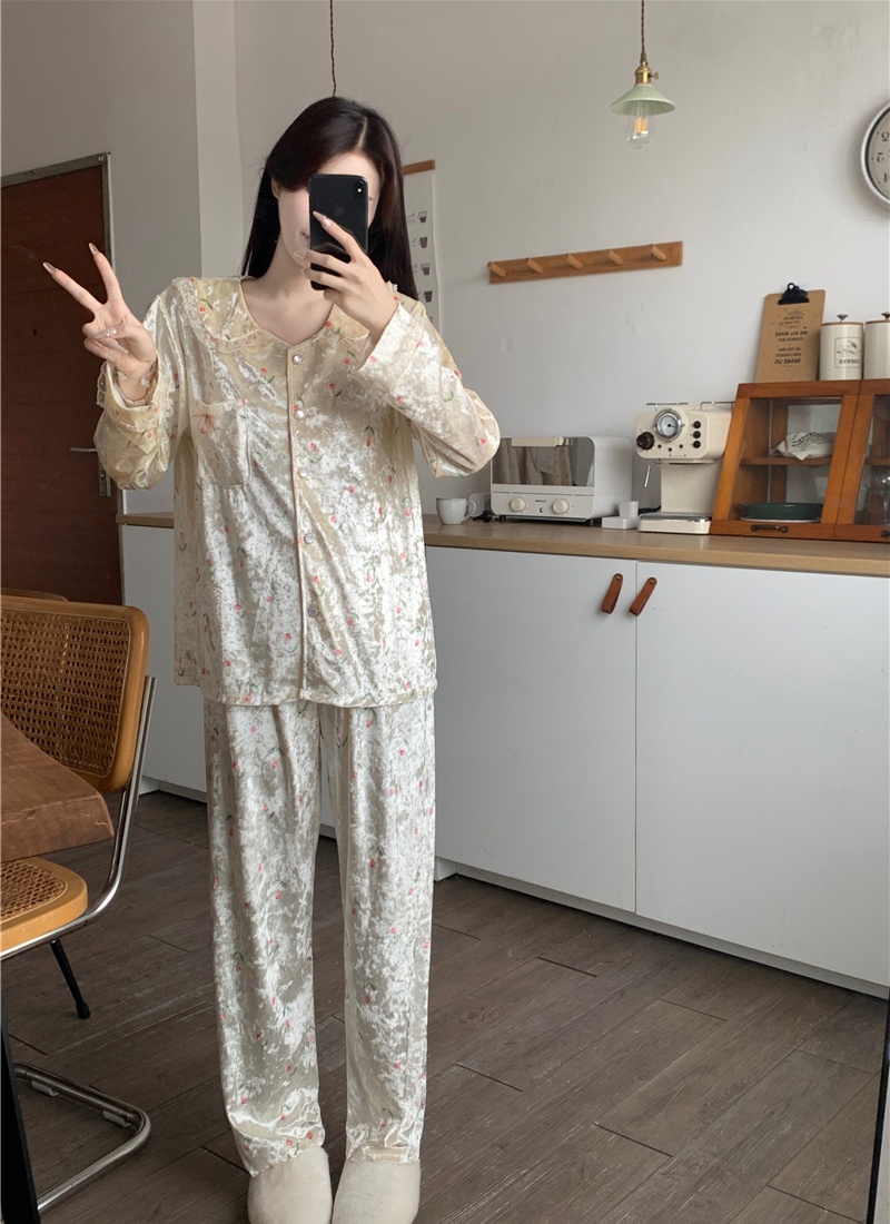 Lace wears outside homewear pajamas a set for women