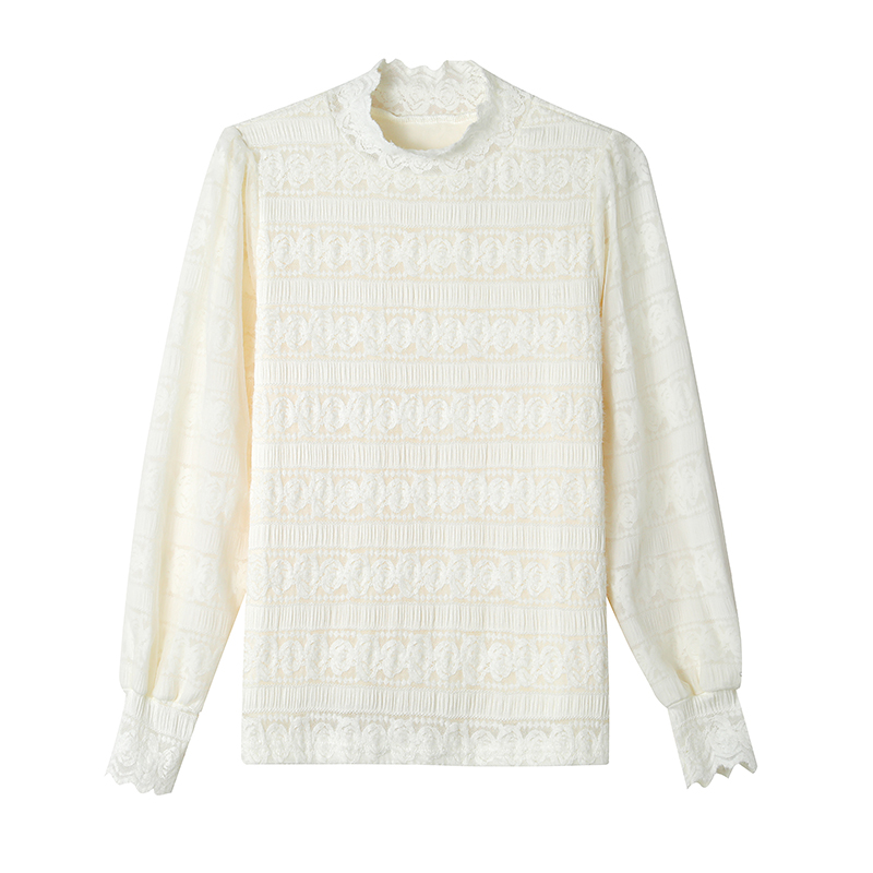 Autumn and winter plus velvet T-shirt crochet tops for women