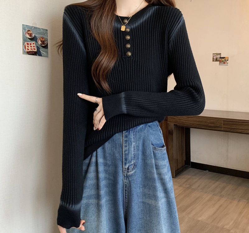 Autumn and winter all-match tops gradient sweater for women