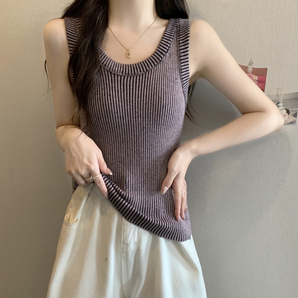 Ice silk sling vest knitted sleeveless tops for women