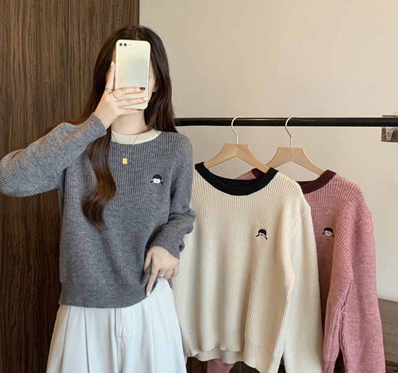 Autumn and winter large yard sweater pullover tops for women