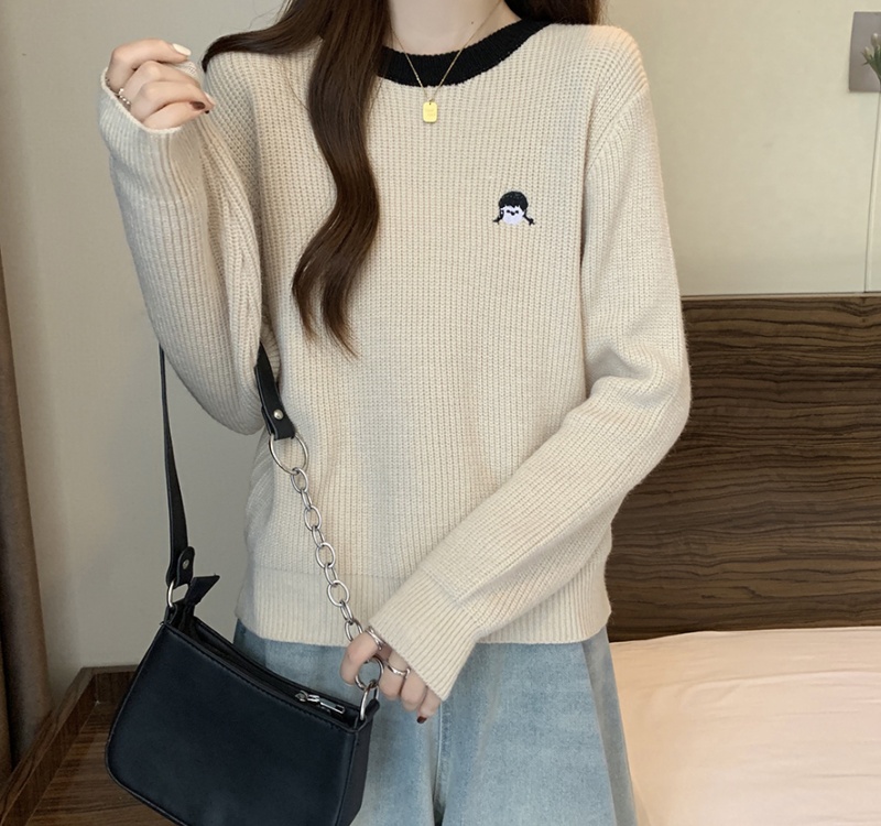 Autumn and winter large yard sweater pullover tops for women