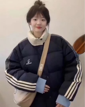 Winter student coat stripe cotton coat for women
