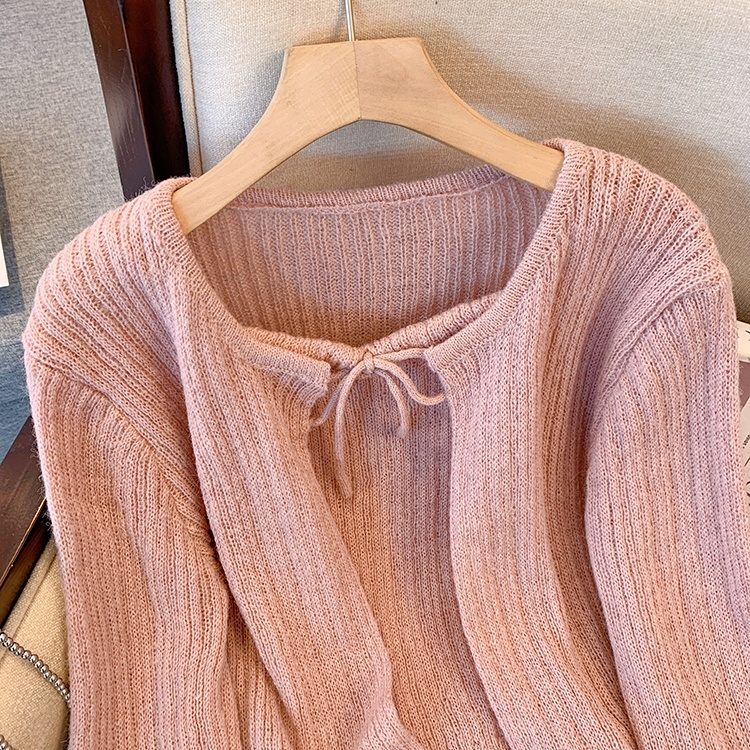 Slim sweater bottoming shirt 2pcs set for women