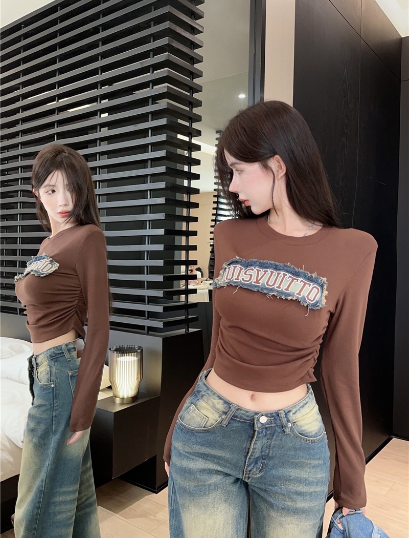 Spicegirl sueding bottoming shirt long sleeve thick tops