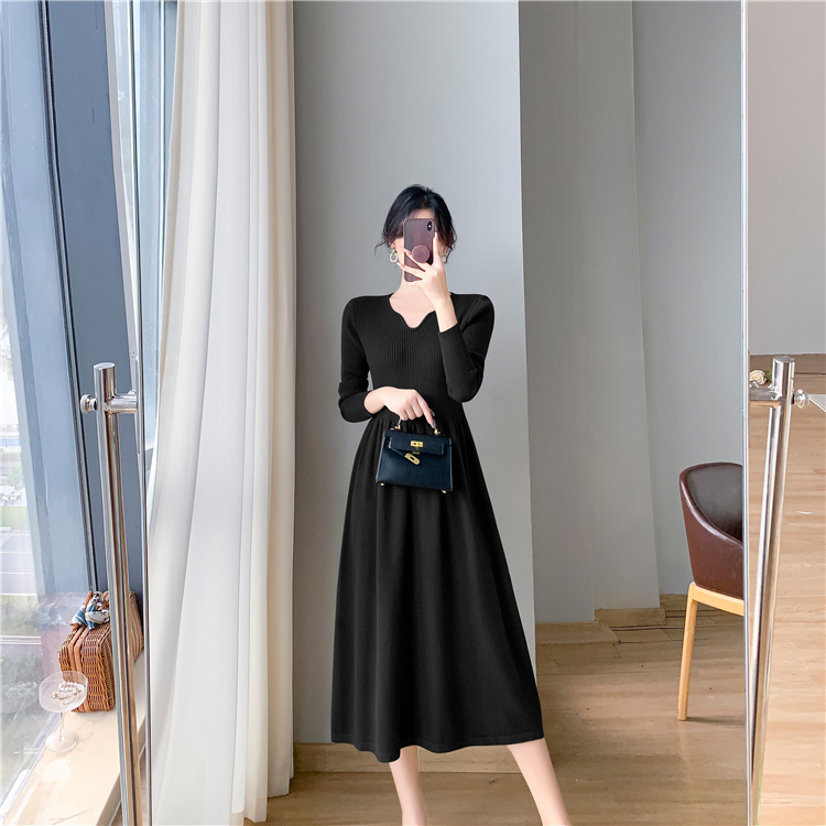 Bottoming sweater dress autumn and winter overcoat for women