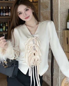 V-neck autumn Chinese style shirt for women