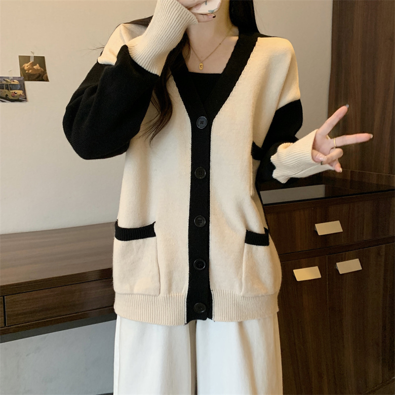 Loose large yard sweater lazy knitted coat for women
