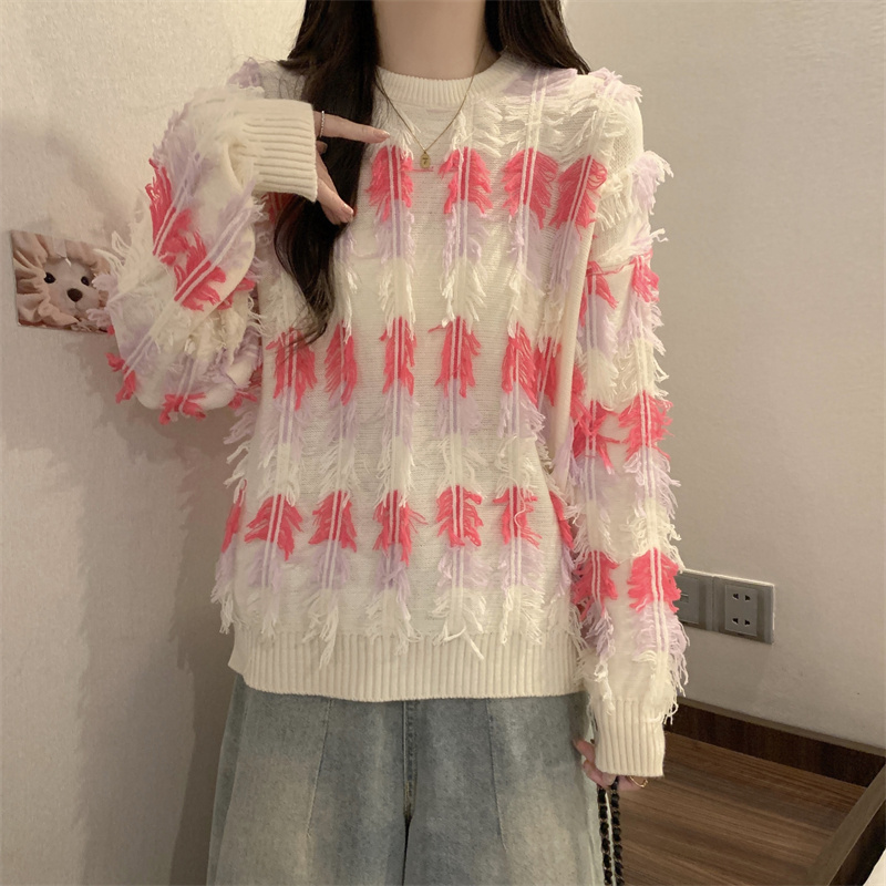 Temperament loose tops long sleeve sweater for women