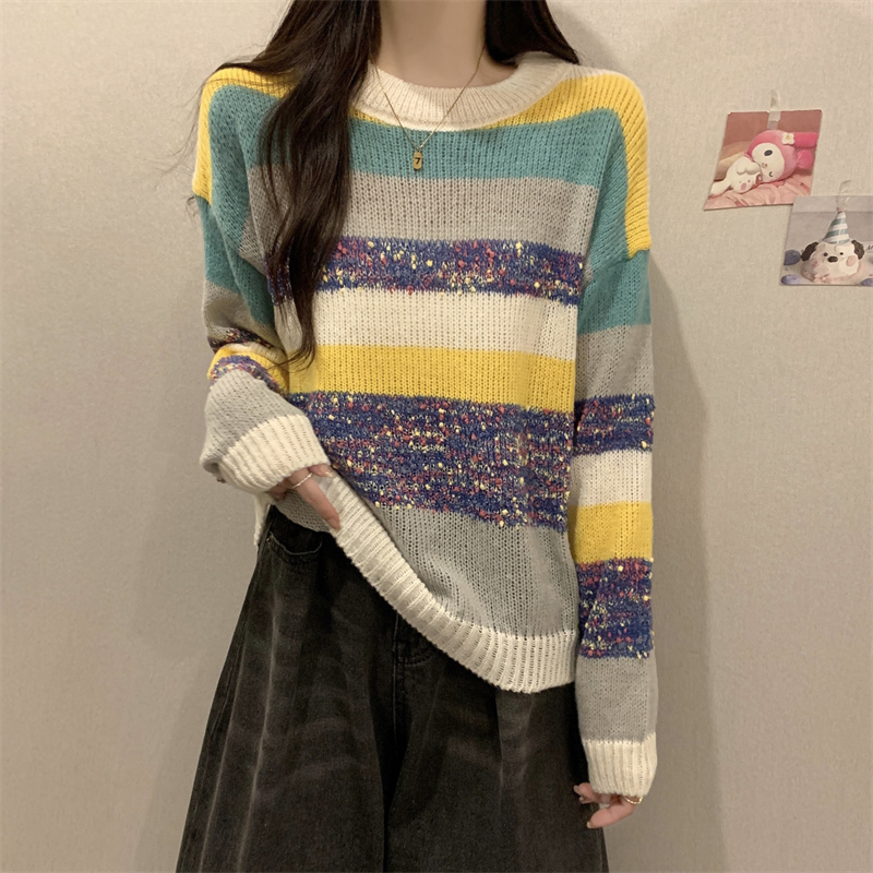 Knitted Western style sweater loose tops for women