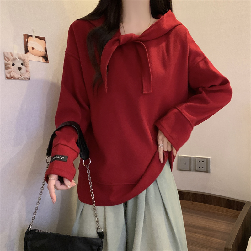 Chanelstyle autumn bottoming shirt slim hoodie for women
