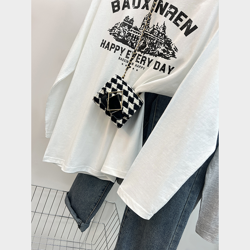 Autumn and winter long sleeve tops printing T-shirt