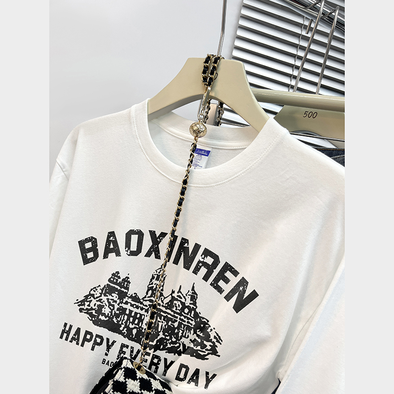 Autumn and winter long sleeve tops printing T-shirt