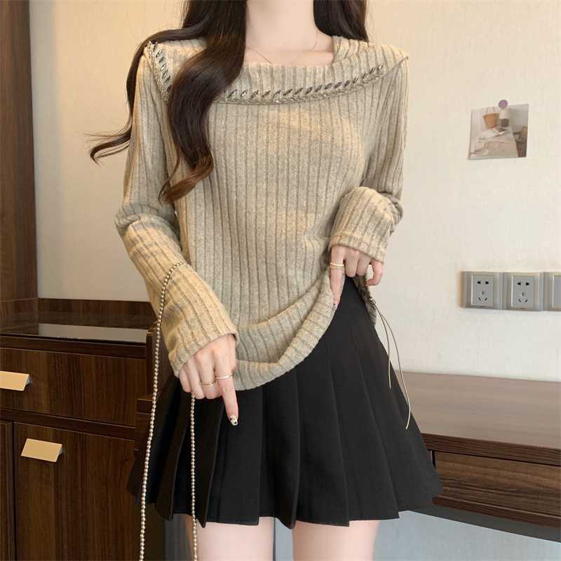 Western style sweater slim bottoming shirt for women