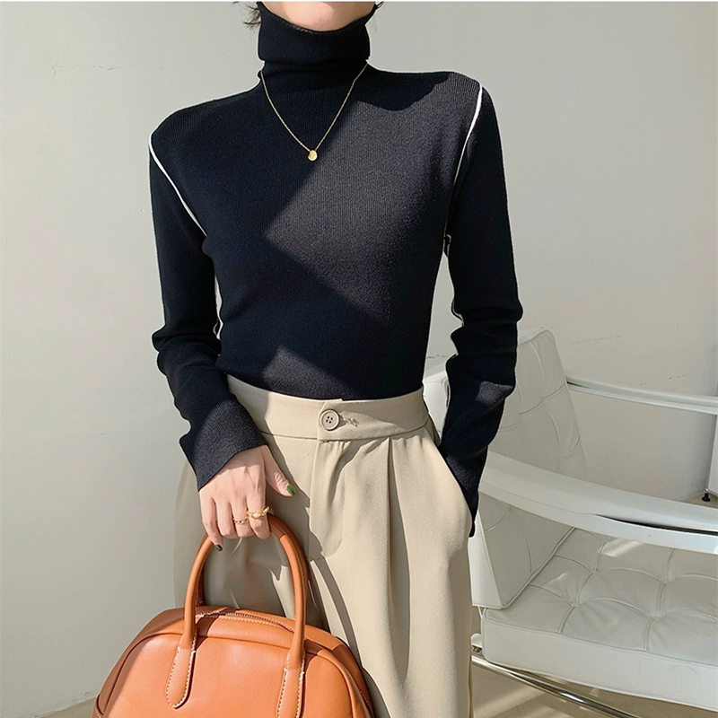 Knitted sweater slim bottoming shirt for women