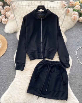 Casual coat loose hoodie 2pcs set for women