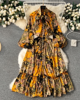Sweet floral long dress lady dress for women