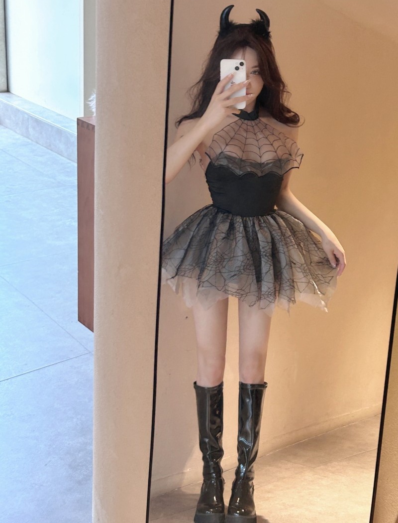 Big skirt spider puff skirt spicegirl repair waist dress