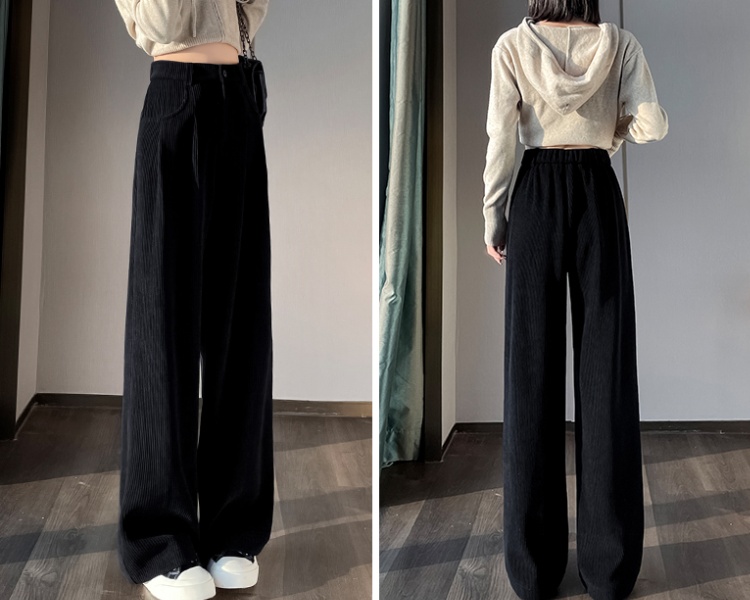 Straight casual pants winter wide leg pants for women