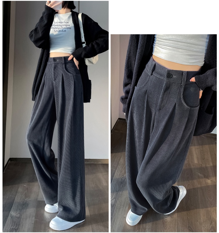 Straight casual pants winter wide leg pants for women