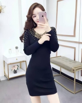 Sexy long sleeve fashion slim knitted dress