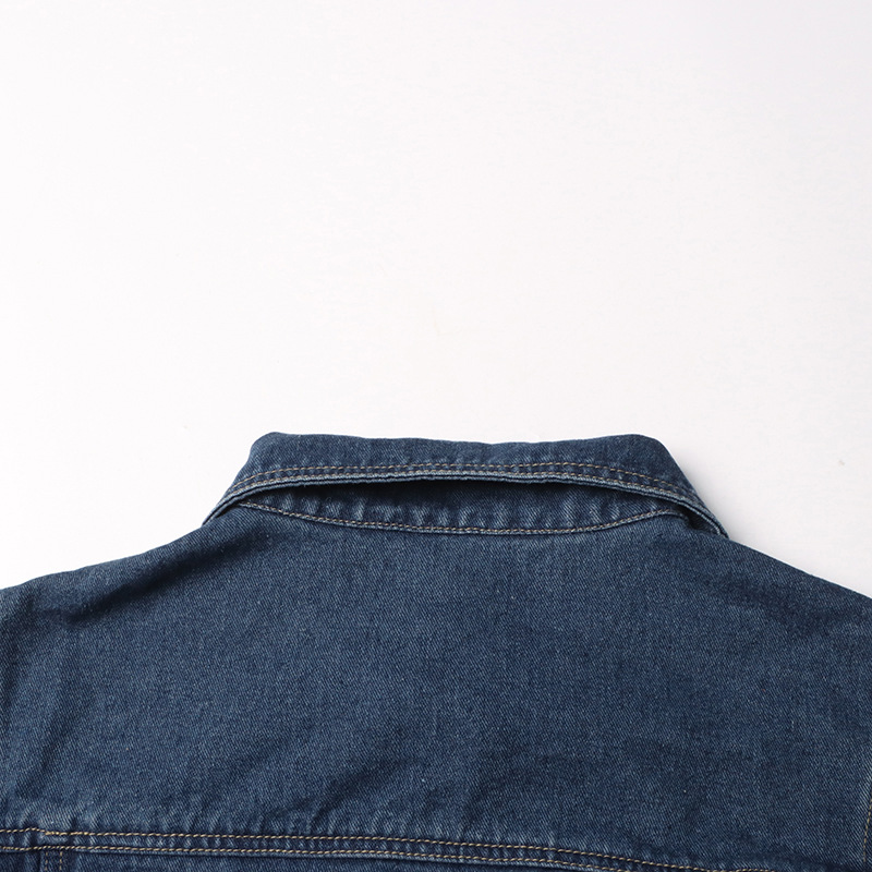 Hollow temperament lapel jacket fashion denim tops for women