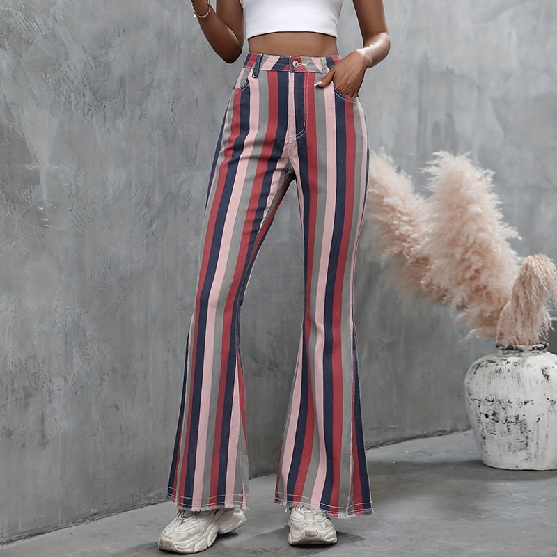 Fashion slim jeans high waist long pants for women