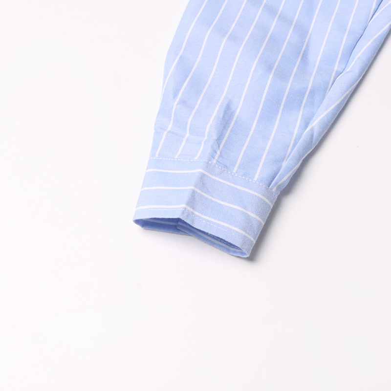 Splice lace stripe long sleeve shirt for women