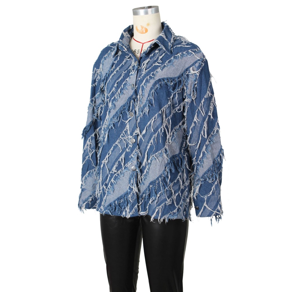 Denim fashion loose jacket Casual spring coat for women