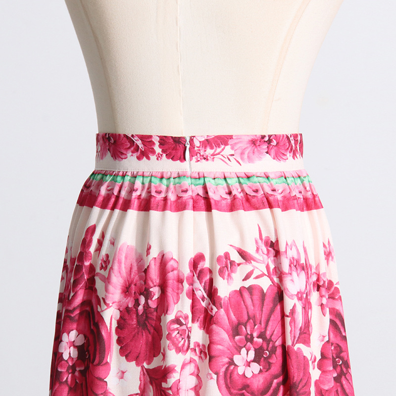 Long sleeve autumn niche skirt high waist printing tops