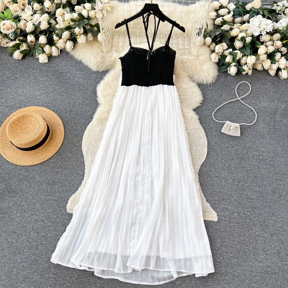 Loose halter lady long dress chiffon beautiful dress