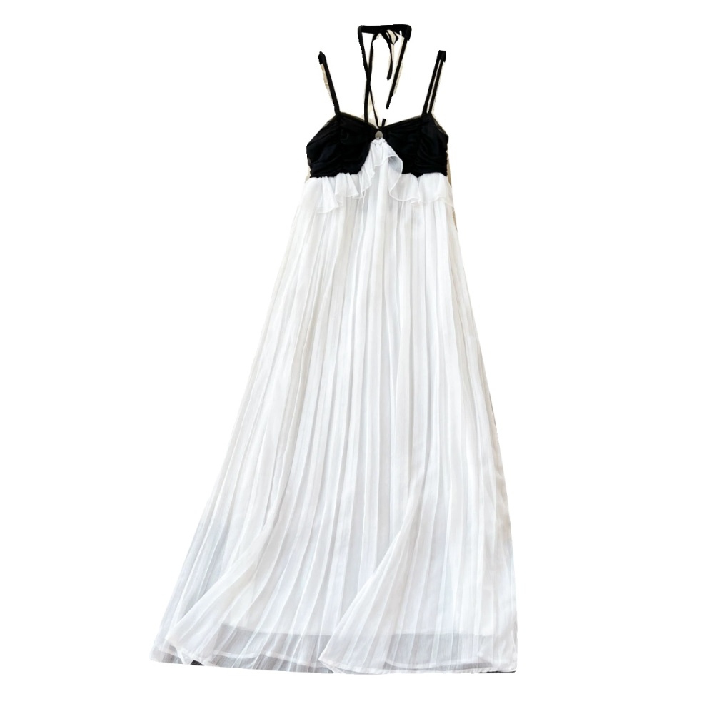 Loose halter lady long dress chiffon beautiful dress