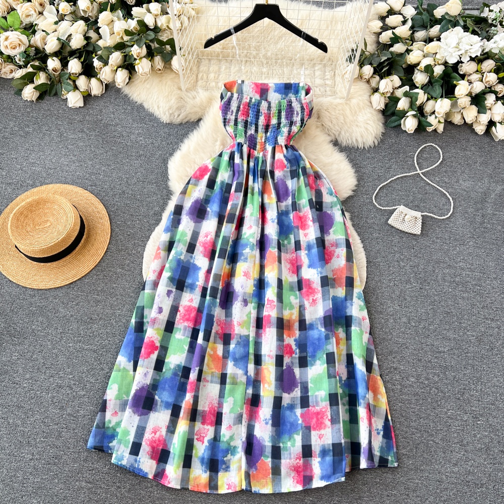 Enticement vacation dress France style slim long dress for women