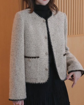Chanelstyle wool tops France style autumn and winter coat