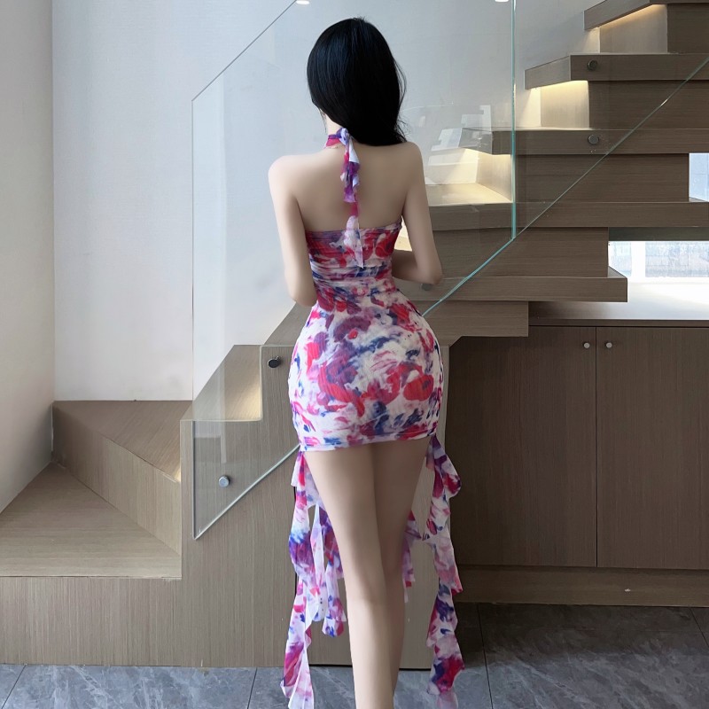 Sweet sexy vacation package hip flowers dress