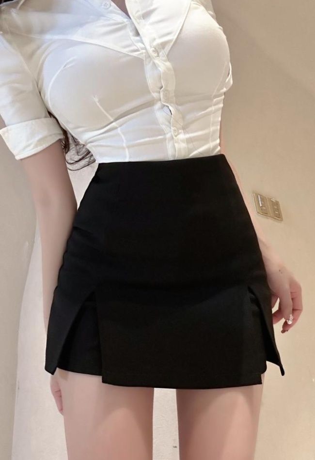 Black short skirt culottes for women