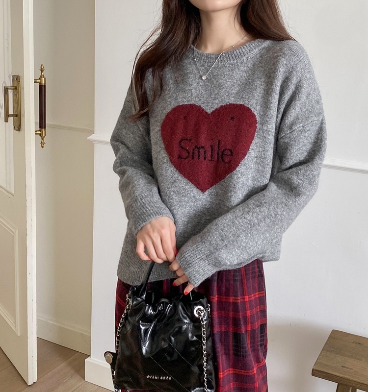 Pattern wool autumn and winter sweater for women