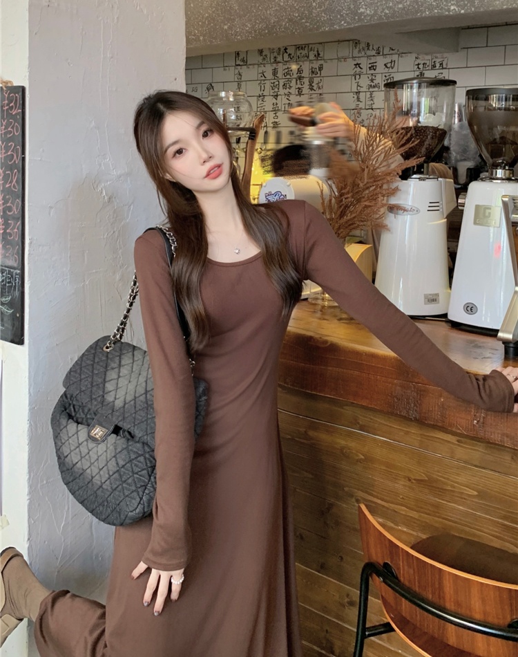 Wears outside Korean style long dress all-match dress
