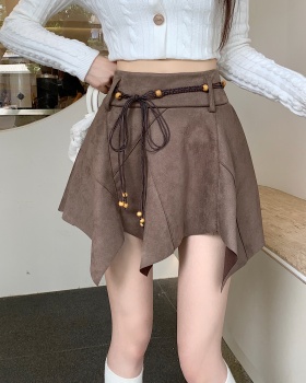High waist retro irregular short skirt spicegirl niche skirt