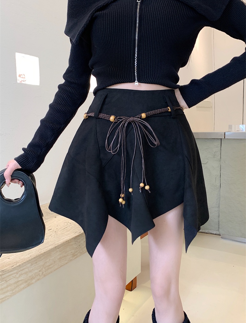 High waist retro irregular short skirt spicegirl niche skirt