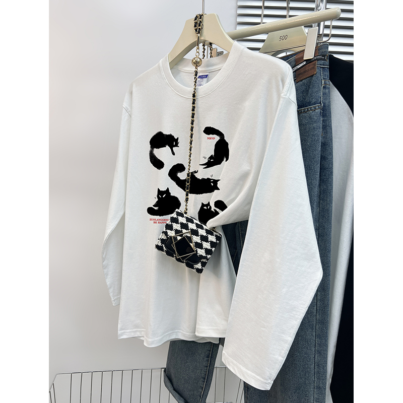 Printing autumn and winter tops long sleeve T-shirt