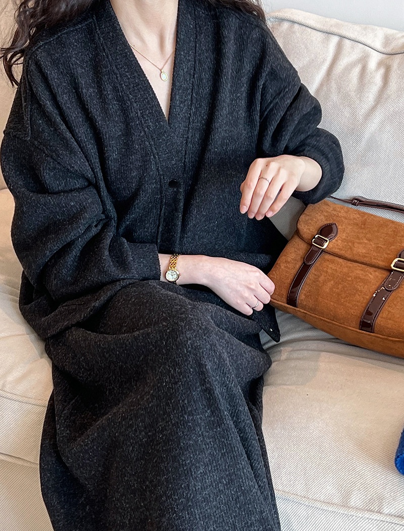 Japanese style V-neck hoodie Casual skirt 2pcs set