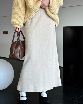 Woolen yarn France style autumn and winter skirt for women