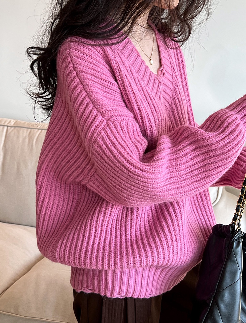 Loose lazy holes worn Japanese style sweater for women