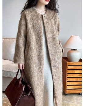 Wool autumn and winter overcoat long woolen coat for women