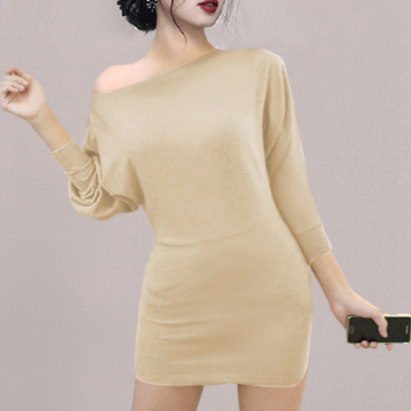 Slim autumn knitted dress simple pure short sweater