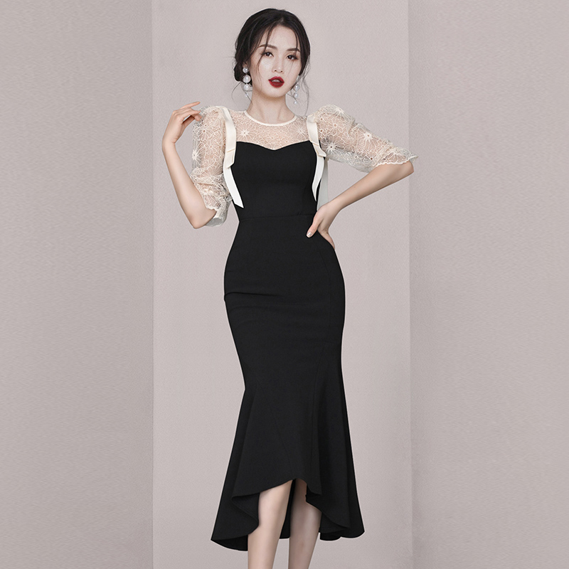 Korean style short skirt puff sleeve skirt 2pcs set